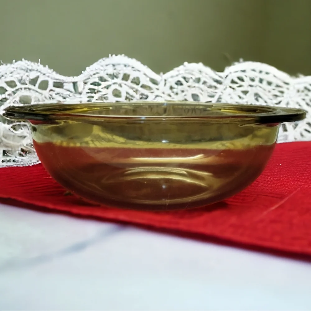 Vtg Pyrex Smoked Honey Amber Casserole/Mixing Bowl